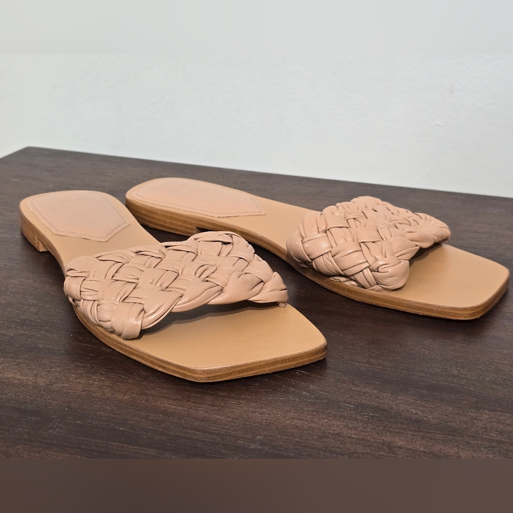 Marc Fisher Ltd. Reanna Leather Woven Flat Sandals Women's Size 10M - Picture 4 of 12
